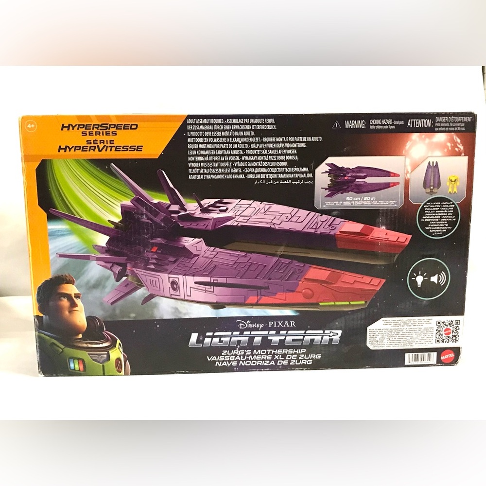 Disney Pixar Lightyear Zurg Mothership Spaceship Toy Hyperspeed Series Mattel